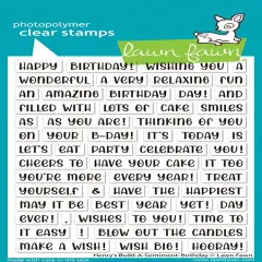 Lawn Fawn Clear Stamps 4"X6"-Henry's Build-A-Sentiment: Birthday