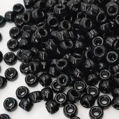 MIIIM 1200PCS 6x9mm Black Pony Beads Bulk, Kandi Beads for Bracelets Making Kit, Hair Braids Crafts for Jewelry Making (Black)