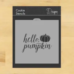 Hello Pumpkin Cookie & Craft Stencil | CM157 by Designer Stencils | Cookie Decorating Tools |