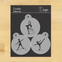 Figure Skaters Cookie Stencil Set | Cookie Decorating Tools | Baking Stencils for Royal Icing, Airbrush, Dusting Powder | Reusable Plastic Food Grade Stencil for Cookies | Easy to Use & Clean Cookie Stencil | C969 by Designer Stencils