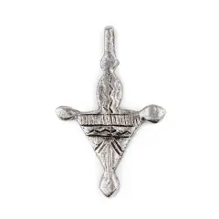 The Bead Chest Tchintabaradene Silver Moroccan Tuareg Cross Pendant: North African Tribal Berber Moroccan Sahara Pendant for Jewelry