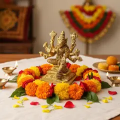 Brass Varahi Devi Statue Hindu Goddess Deity Matrikas Dandini Varahi Amman Idol for Pooja Room Home Temple Lord Vishnu&rsquo;s Varaha Avatar - Housewarming Navaratri Gift (3 Inches)