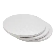 3 Pack 12-Inch Round Cake Drum Board Set, Round Boards for Baking Supplies, Desserts (0.5 Inches Thick) White
