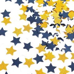 300pcs Navy Blue White Gold Confetti,Glitter Paper decor Twinkle Little Star Table Confetti,Birthday Graduation 2025 Fathers Day Wedding Baby Shower Party Decorations Circle Dots Lasting Surprise