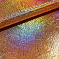 Cobra Foil Printed Stretch Velvet Fabric Gold