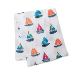 Sail Boats Cotton Muslin Baby Swaddle by Lulujo