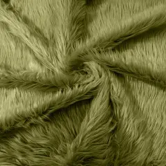 1 Yard Solid Faux Fur Fabric for Costumes, Decor, pillows & beddings Olive Green