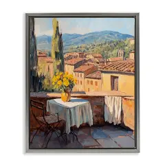 Stupell Industries Breakfast On The Balcony Floating Frame, design by Petal Prints Design