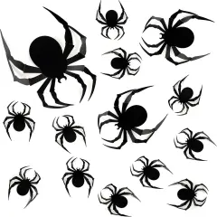 Scary Realistic Black Spider Sticker DIY Windows Wall Decal