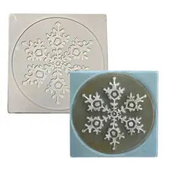 10&rdquo; x 10" x 0.5" Snowflake in Square Texture Glass Fusing Kiln Mold