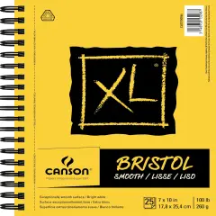 Canson XL Bristol Smooth Pad 7"X10"-Wire Bound, 25 Sheets