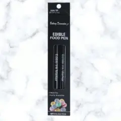 Edible Food Pens &ndash; 2 Black Pens Kit Fine Tip