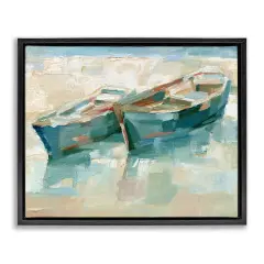 Stupell Industries Boat Duo on Shore Framed Floater Canvas Wall Art Design by Ethan Harper