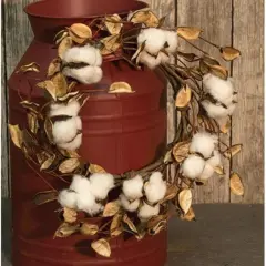 Cotton Wreath With Shells, 12" (Vase not included)