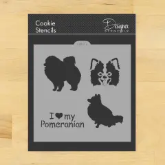 I Love My Pomeranian Cookie & Craft Stencil | CM107 by Designer Stencils | Cookie Decorating Tools | Baking Stencils for Royal Icing, Airbrush, Dusting Powder | Craft Stencils for Canvas, Paper, Wood | Reusable Food Grade Stencil
