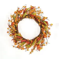 Barnyard Bittersweet & Pumpkins Wreath 22"