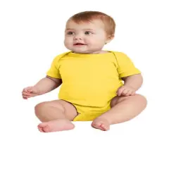 Rabbit Skins&reg; Infant Baby Rib Bodysuit Short Sleeve Yellow