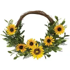 Black-eyed Susan Pip & Spring Greens Twig Half Wreath