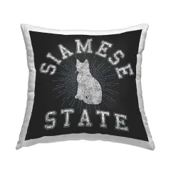 Siamese Cat State Decorative Printed Throw Pillow Design by Spirit Animals/Life Is High, 18 x 7 x 18