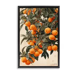 Stupell Industries Vibrant Orange Tree Blooms Framed Floater Canvas Wall Art Design by RB