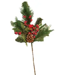Woodland Cardinal Pine Spray, 24"