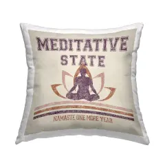 Vintage Meditative State Decorative Printed Throw Pillow Design by Higher Learning/Life Is High, 18 x 7 x 18