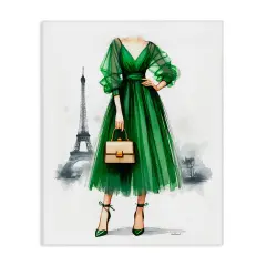 Stupell Industries Parisian Green Dress Canvas Wall Art Design by Amanda Greenwood