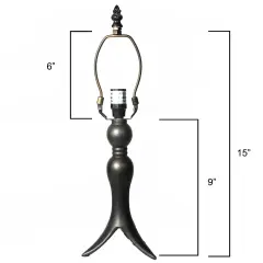 Clusiana Metal Lamp Base, Antique Bronze Finish With Gold Highlights, Nicely Weighted, 15" Tall