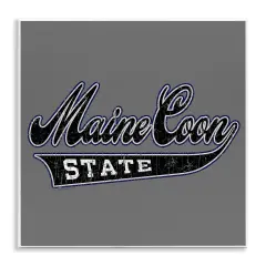 Stupell Industries Varsity Maine Coon State Wall Plaque Art Design by Spirit Animals/Life Is High