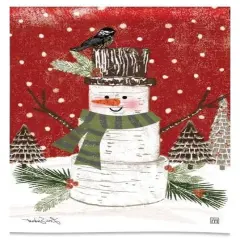 Woodsy Snowman Garden Flag