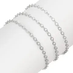 JewelrySupply Flat Cable Link Chain 2.8mm .925 Sterling Silver (Priced per Foot)