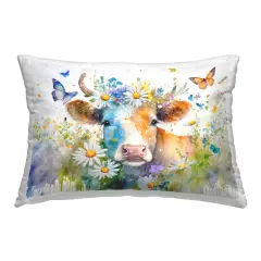 Modern Cottage Cow Decorative Printed Throw Pillow Design by Alina Georgescu, 14 x 7 x 20