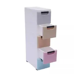 Plastic Clothes Storage Cabinet Closet Organizer Cupboard w/ 5 Drawers