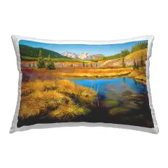Autumn Marsh View Decorative Printed Throw Pillow Design by Andrew Kiss, 14 x 7 x 20