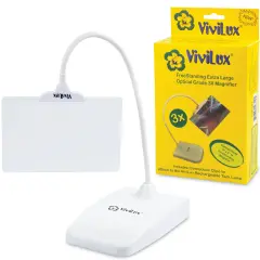 ViviLux Optical Grade 6"x4" Freestanding 3X Magnifier for Reading with Flexible Arm for Hands-Free Precision &ndash; Ideal for Hobby Desks & Sewing Stations