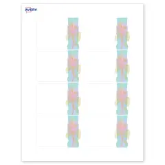 Avery Printable Rectangle Adhesive Name Badges, Pre-Printed Floral Design, Matte White, 2-1/3" x 3-3/8", Laser & Inkjet Compatible, 80 Total, Great for Branding, Marketing, and Events