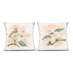 Stupell Industries Faded Dimensional Magnolias 2 Piece Decorative Printed Throw Pillow Set design by Chris Paschke, 18 x 7 x 18
