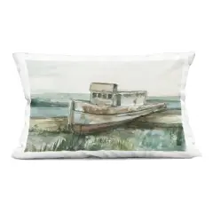 Stupell Industries Beached Fishing Boat Indoor Pillow, 14 x 7 x 20