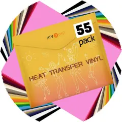 Heat Transfer Vinyl - 55 Pack 12" x 10" Iron on Vinyl ,44 Assorted Colors,1 Teflon Sheet