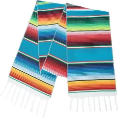 Mexican Table Runner 14x84 Inches Mexican Party Wedding Decorations for Fiesta Party Table Runners Rainbow Striped Serape Zarape Table Runner for Cinco de Mayo