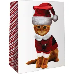 Pack/6: Kitty Christmas Gift Bag - 4 x 2 x 5"