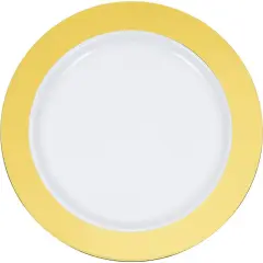 120 pc Bulk Gold Rim Plastic Banquet Plates