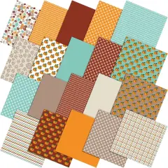 20 Pcs Fall Pumpkin Quilting Fabric Square - 10''x10''