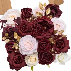 Artificial Flowers Silk Fake Flowers Roses for DIY Wedding Bouquets
