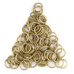 The Bead Chest Brass 10mm Round Open Jump Rings, Pack of 100