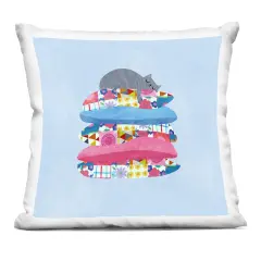 Stupell Industries Cozy Sleeping Cat on Pillows Indoor Pillow, 18 x 7 x 18