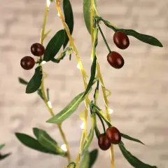 Olive Branch Christmas Garland String Lights 10FT 40 White LED Lighted