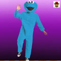 Cookie Monster Prestige Adult Costume Jumpsuit Headpiece Halloween