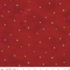 Acorn Ditsy in Red (c16214-red) | Covered Bridges in Fall | Tara Reed | Riley Blake