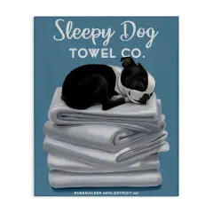 Stupell Industries Vintage Sleepy Dog Towel Co Canvas Wall Art